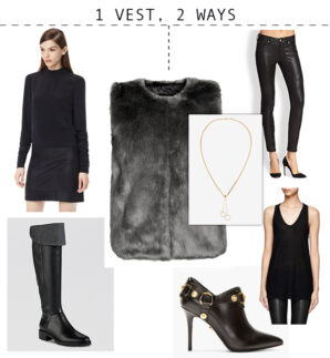 One Fabulous Fur Vest, Two Ways to Wear It