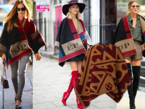 Celeb Style Crush – The Burberry Check Blanket Poncho