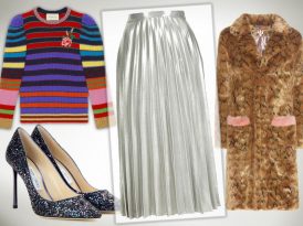 1 Piece, 3 Parties: The Metallic Pleated Skirt