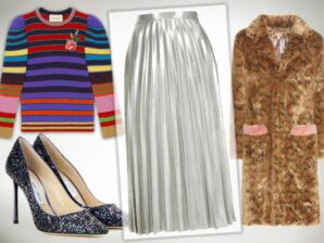 1 Piece, 3 Parties: The Metallic Pleated Skirt